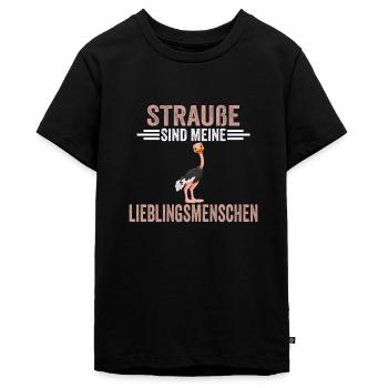 Strauß - Teenager Premium Bio T-Shirt - Schwarz - Vorne - AI Model Teenager Male light (155cm)