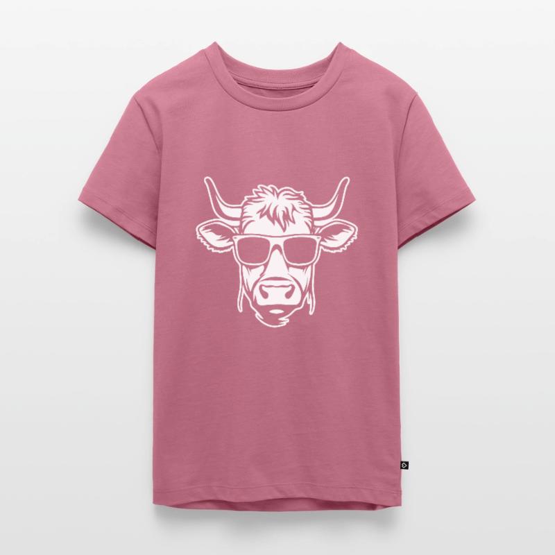 Cool cow with sunglasses Teenager Premium Organic T-Shirt