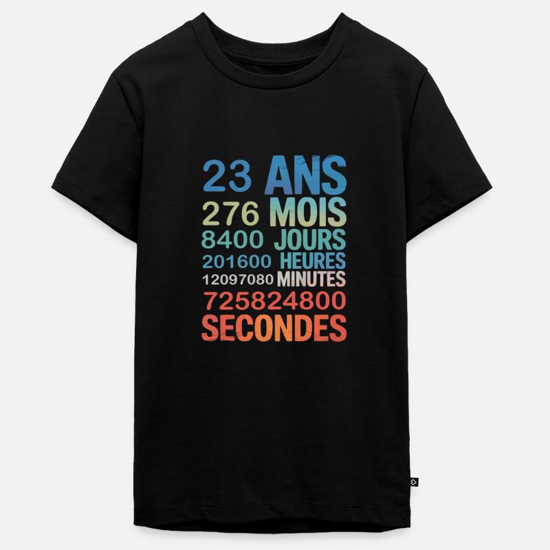 23 ans de vie – chaque seconde compte - Teenager Premium Organic T-Shirt - black