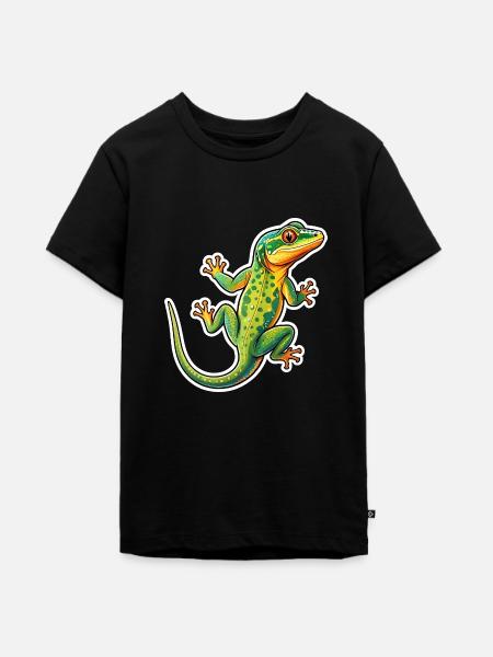 Eidechsen-Gecko - Teenager Premium Bio T-Shirt - Schwarz
