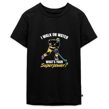 Eishockey - Teenager Premium Bio T-Shirt - Schwarz - Vorne - AI Model Teenager Male light (155cm)