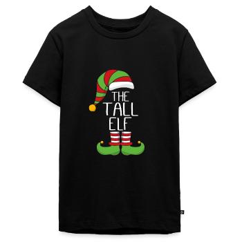 Elfe de Noël drôle - Le grand elfe - T-shirt Premium bio Ado - noir - Devant - AI Model Teenager Male light (155cm)