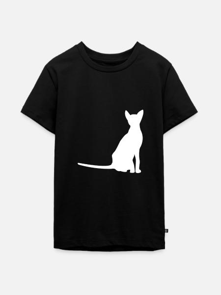 Katze Silhouette Katzen - Teenager Premium Bio T-Shirt - Schwarz