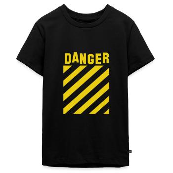 Danger - Teenager Premium Organic T-Shirt - black - Front - AI Model Teenager Male light (155cm)