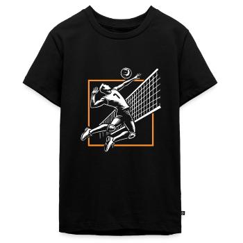 Volleyball - Teenager Premium Bio T-Shirt - Schwarz - Vorne - AI Model Teenager Male light (155cm)