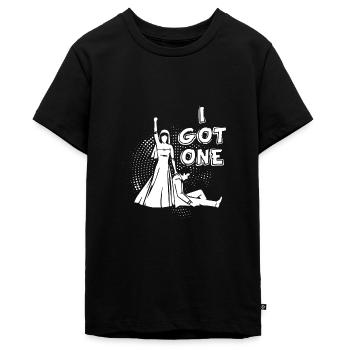 Ich habe eine Braut Junggesellin Hochzeit - Teenager Premium Bio T-Shirt - Schwarz - Vorne - AI Model Teenager Male light (155cm)