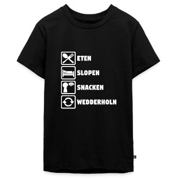 Plattdeutsch - Teenager Premium Bio T-Shirt - Schwarz - Vorne - AI Model Teenager Male light (155cm)