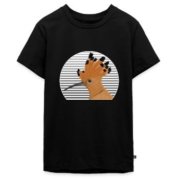 Observateur d'oiseaux amateur d'oiseaux huppe fasciée - T-shirt Premium bio Ado - noir - Devant - AI Model Teenager Male light (155cm)