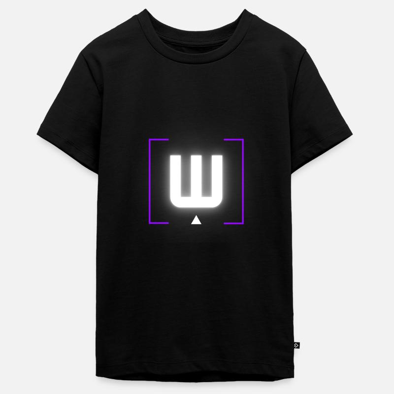 Buchstabe "W" - Teenager Premium Bio T-Shirt - Schwarz