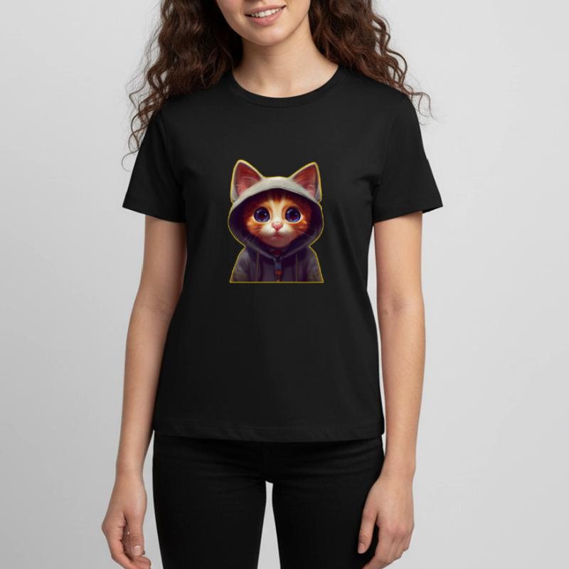 Katze mit Pulli Teenager Premium Bio T-Shirt