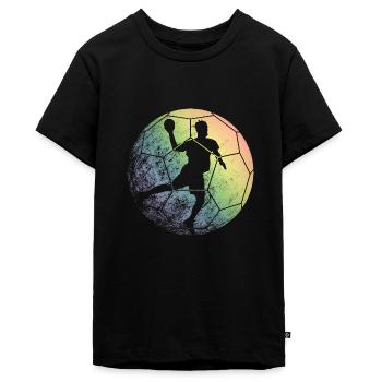 Handball - T-shirt Premium bio Ado - noir - Devant - AI Model Teenager Male light (155cm)