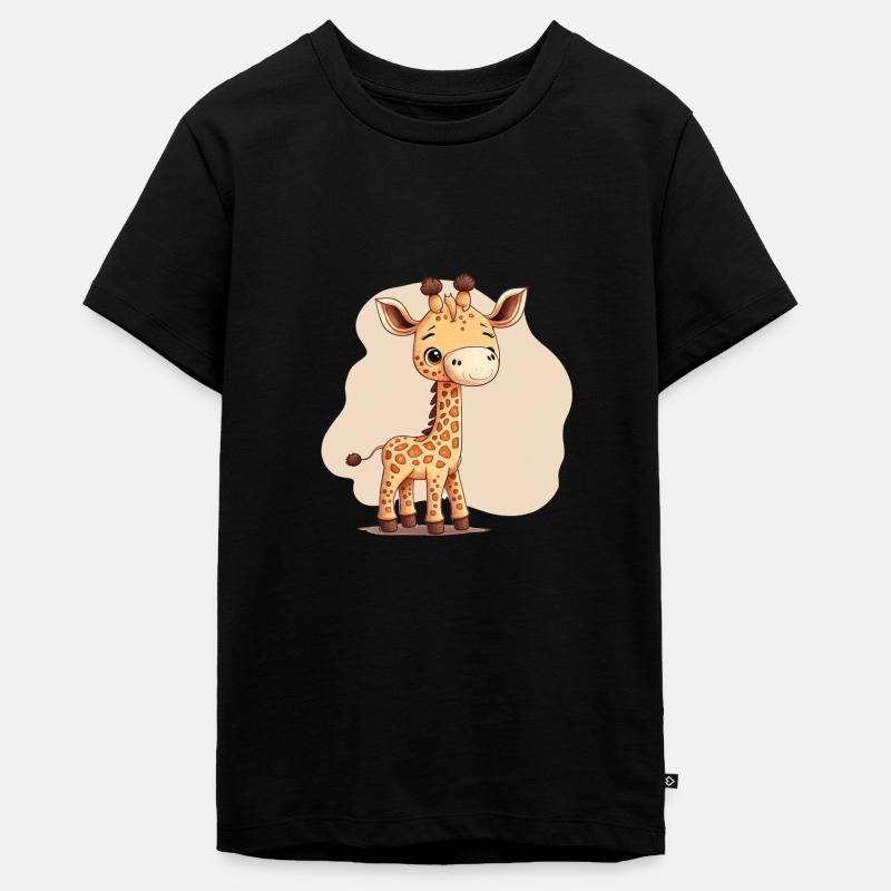 cute giraffe - Teenager Premium Bio T-Shirt - Schwarz