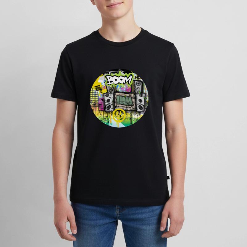 Boom Box avec Smiley - Graffiti T-shirt Premium bio Ado