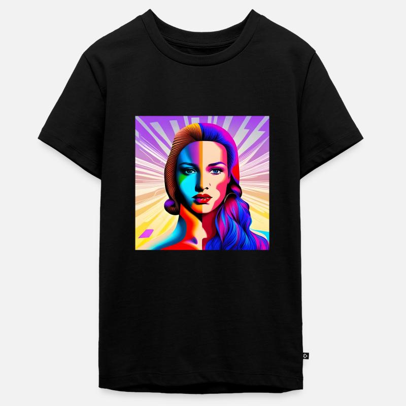 belle fille pop - T-shirt Premium bio Ado - noir