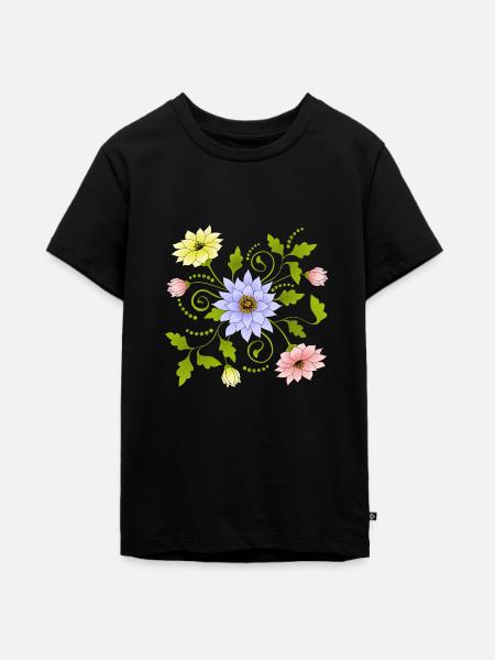 Fleur - T-shirt Premium bio Ado - noir