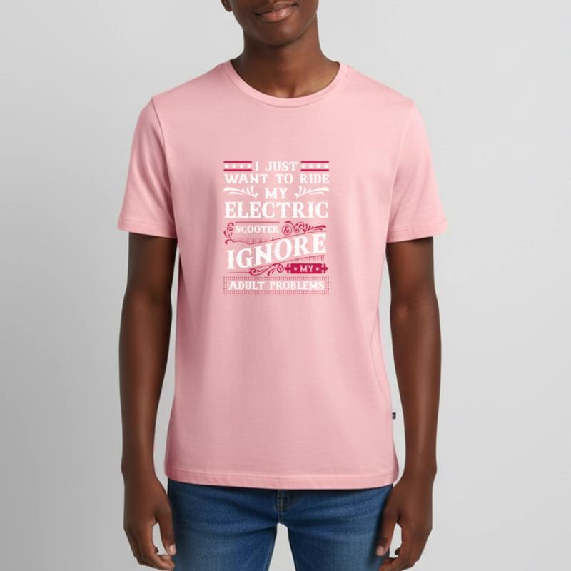 Scooter Rider Electric E-Scooter Charging Station Teenager Premium Organic T-Shirt