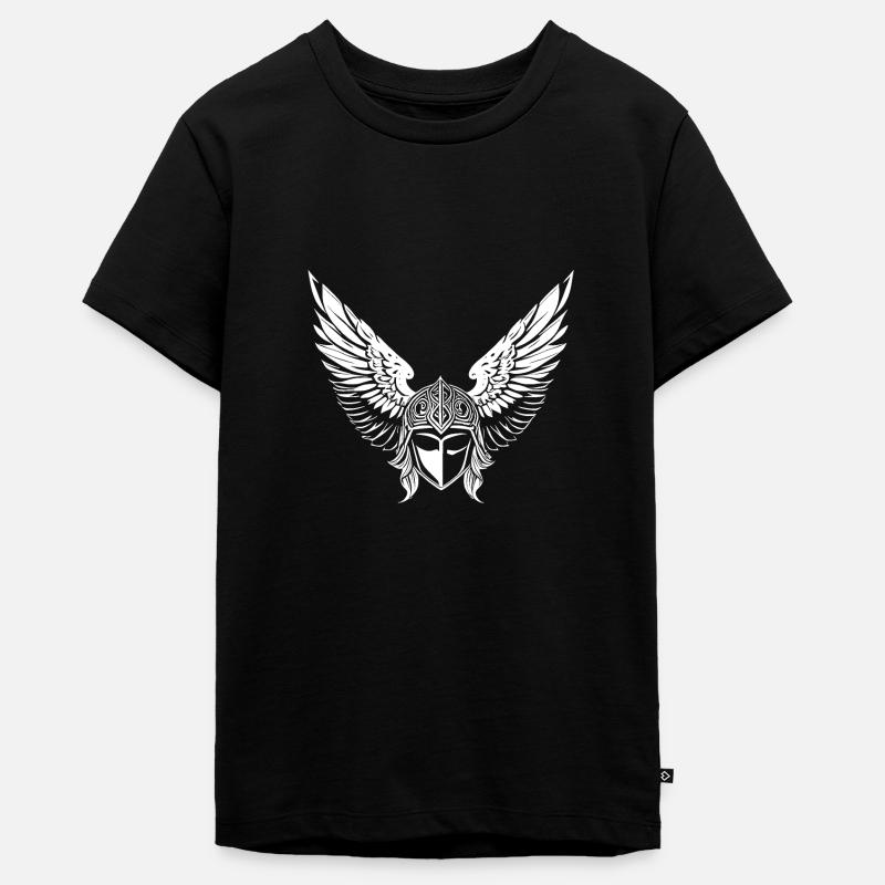 Casque Valkyrie en blanc - T-shirt Premium bio Ado - noir