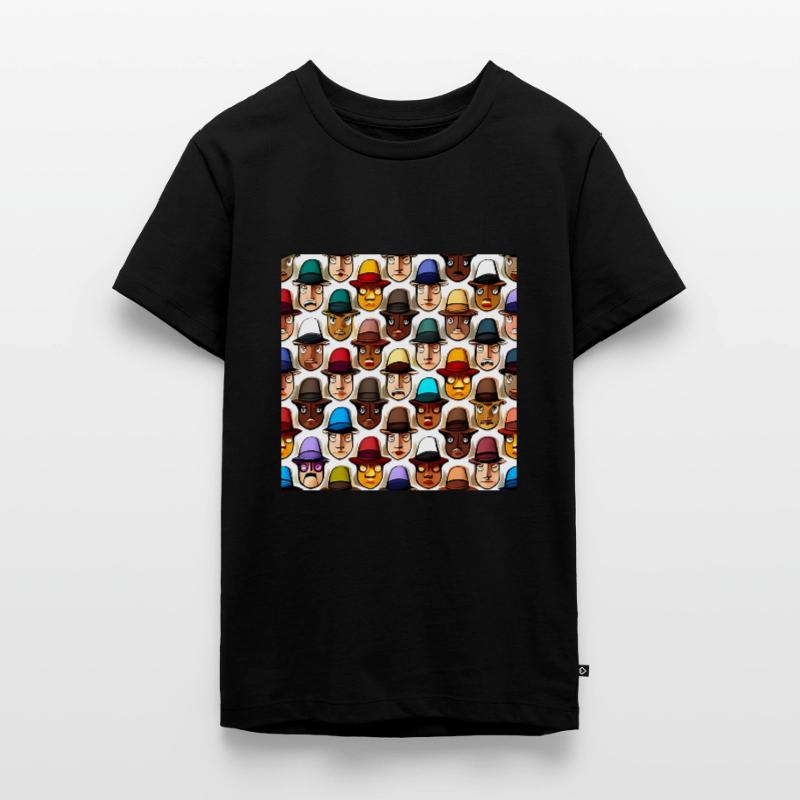 Gesicht im Hut Muster Teenager Premium Bio T-Shirt