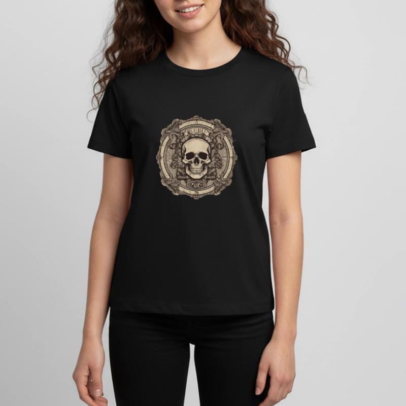 Dunkle Schädelwarnung Teenager Premium Bio T-Shirt