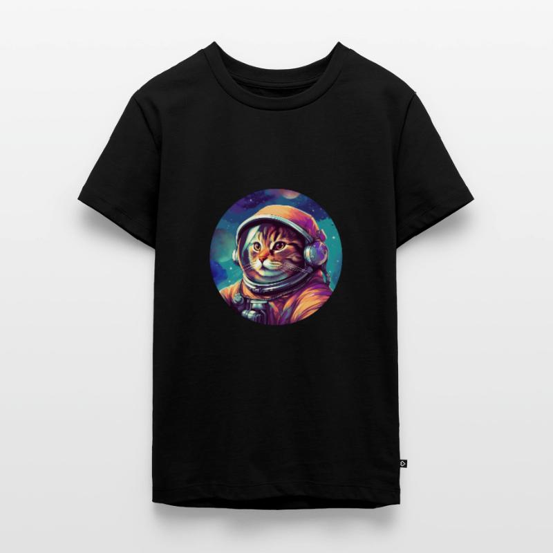 Kosmischer Katzen-Entdecker Teenager Premium Bio T-Shirt