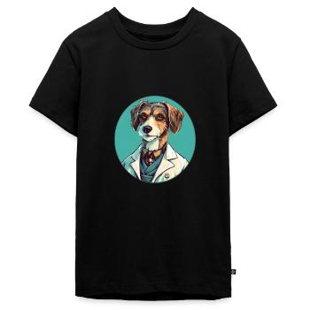 Doktorhund im Einsatz - Teenager Premium Bio T-Shirt - Schwarz - Vorne - AI Model Teenager Male light (155cm)