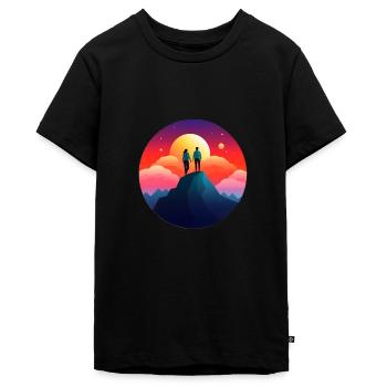 Gipfeltreffen im Weltraum - Teenager Premium Bio T-Shirt - Schwarz - Vorne - AI Model Teenager Male light (155cm)