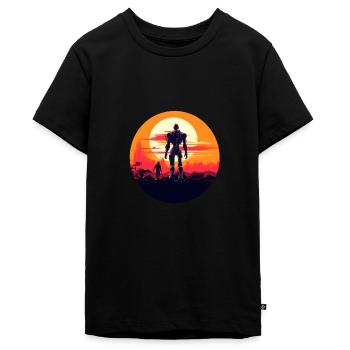 Sonnenuntergangs-Verbündete - Teenager Premium Bio T-Shirt - Schwarz - Vorne - AI Model Teenager Male light (155cm)