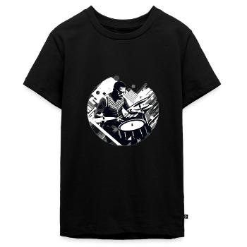 Rythme en noir et blanc - T-shirt Premium bio Ado - noir - Devant - AI Model Teenager Male light (155cm)