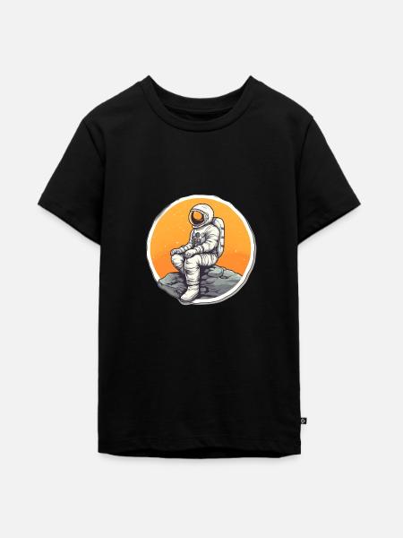 Mond-Astronaut - Teenager Premium Bio T-Shirt - Schwarz