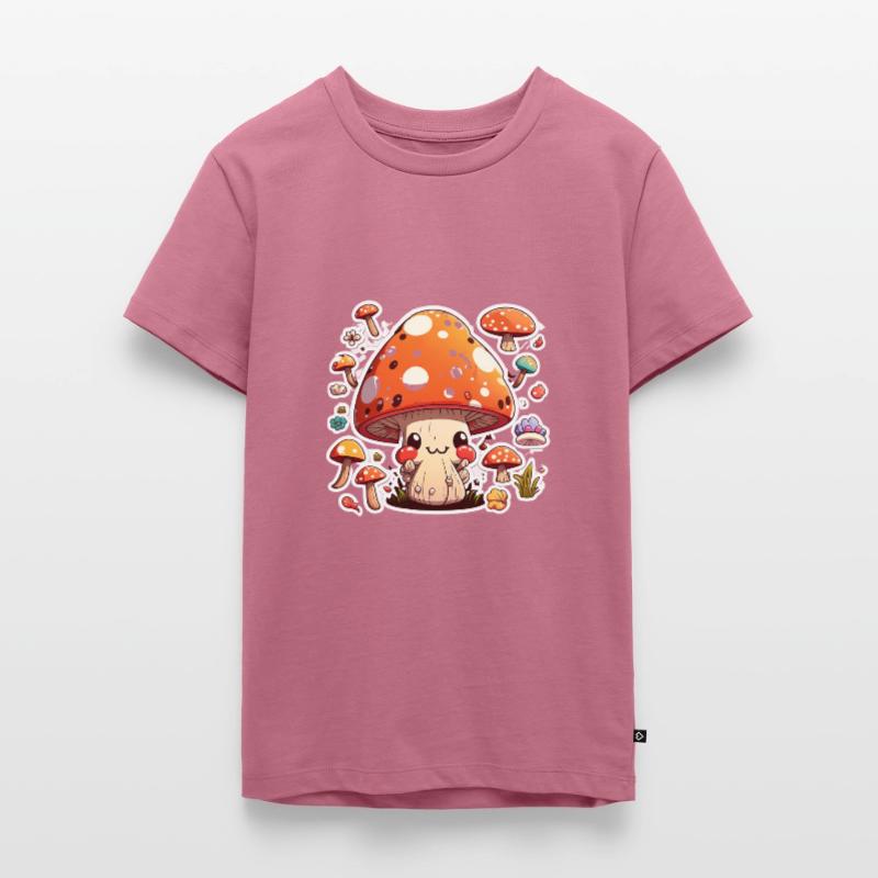Drôle de champignon de dessin animé T-shirt Premium bio Ado