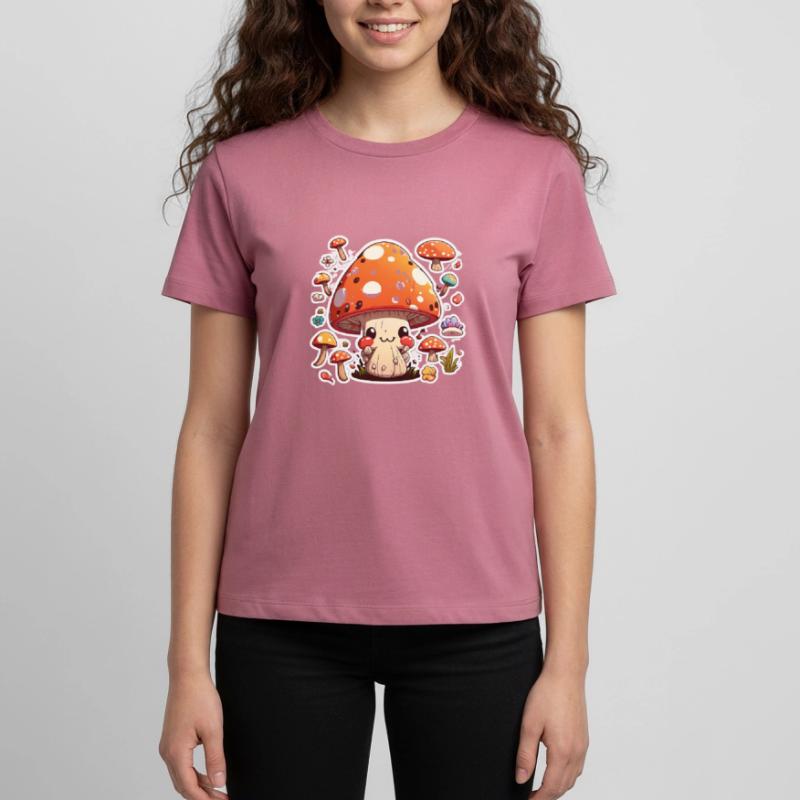 Drôle de champignon de dessin animé T-shirt Premium bio Ado