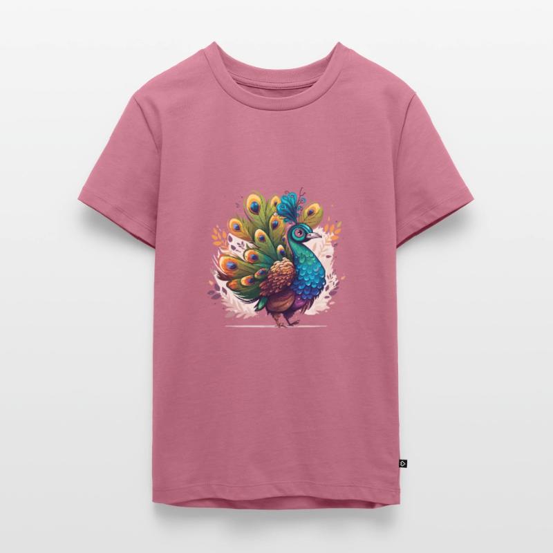 Peacock in full display Teenager Premium Organic T-Shirt