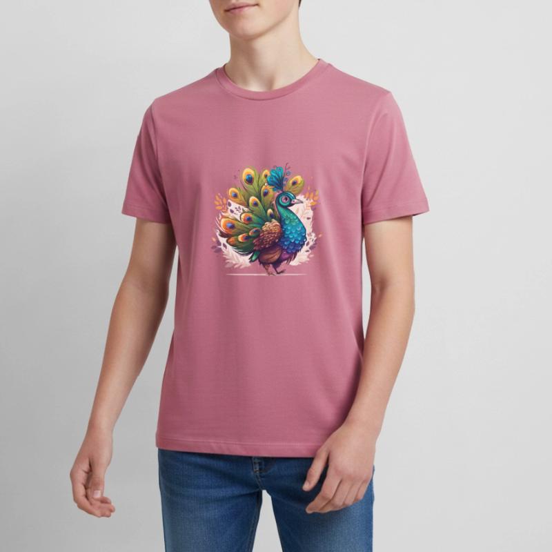 Peacock in full display Teenager Premium Organic T-Shirt