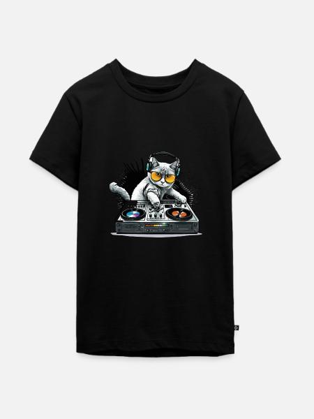 Katzen-Schnitte - Teenager Premium Bio T-Shirt - Schwarz