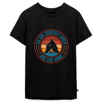 Eishockey Goalie - Teenager Premium Bio T-Shirt - Schwarz - Vorne - AI Model Teenager Male light (155cm)