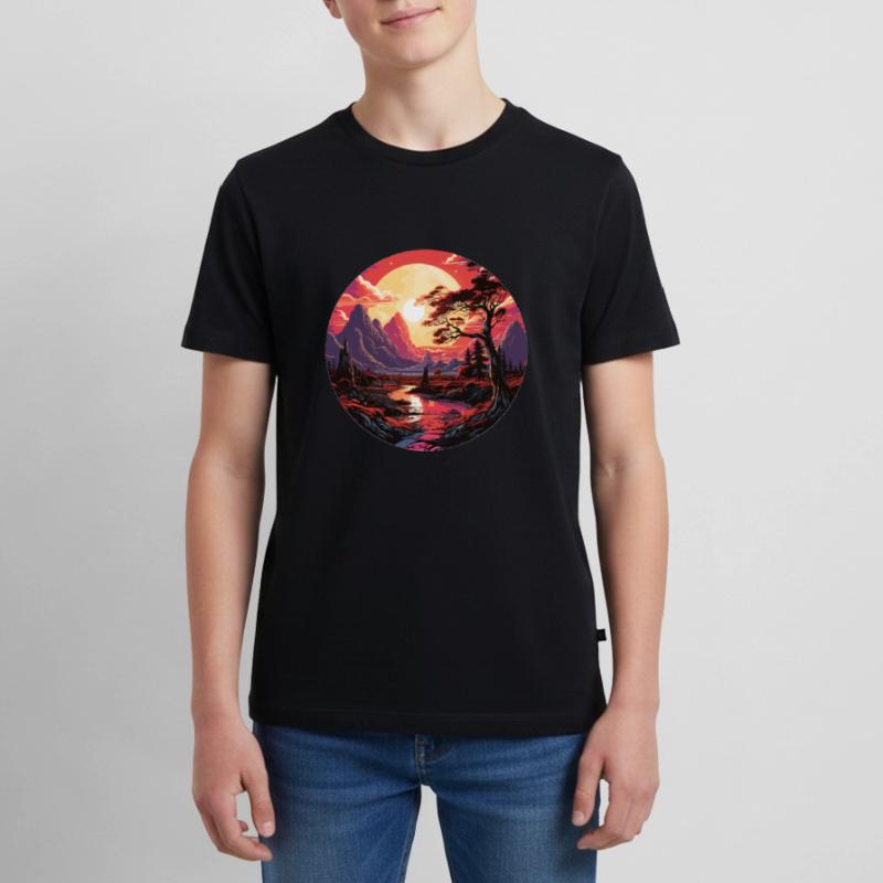 Paysage - Illustration T-shirt Premium bio Ado