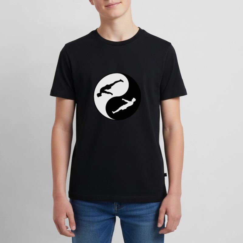 Yin und Yang Calisthenics Planche und Fronthebel Teenager Premium Bio T-Shirt