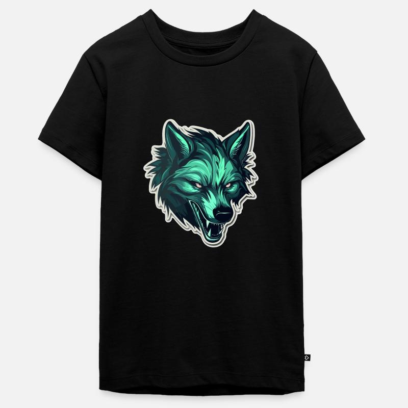 Loup - Illustration - T-shirt Premium bio Ado - noir