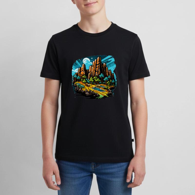 Paysage - Illustration T-shirt Premium bio Ado