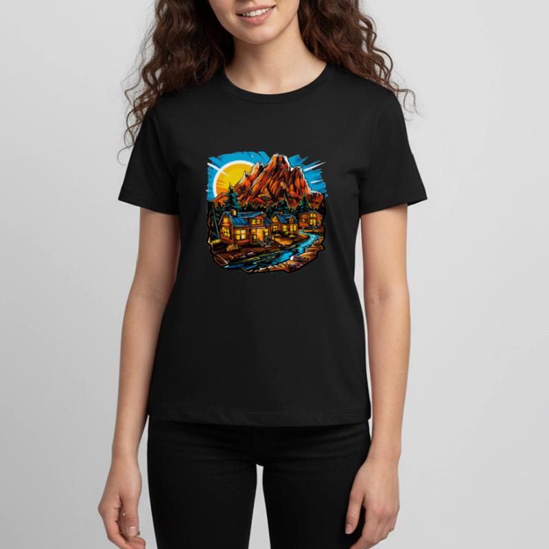 Paysage - Illustration T-shirt Premium bio Ado