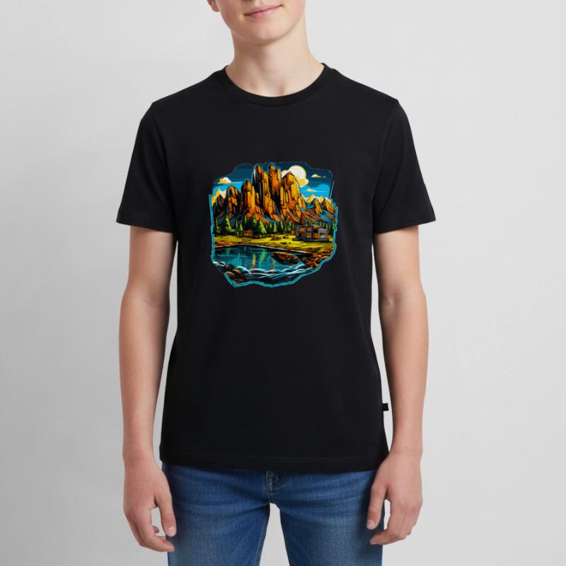Paysage - Illustration T-shirt Premium bio Ado
