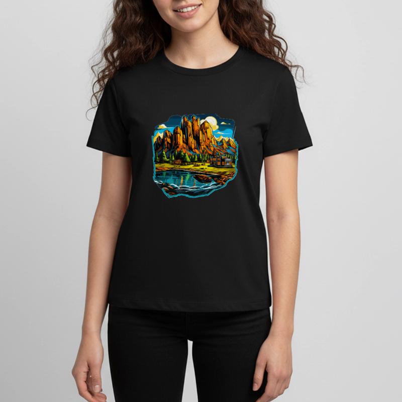 Paysage - Illustration T-shirt Premium bio Ado