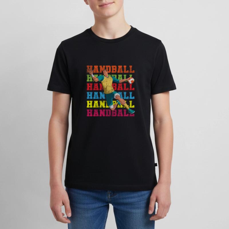 Handballer SIeger Sprungwurf Teenager Premium Bio T-Shirt