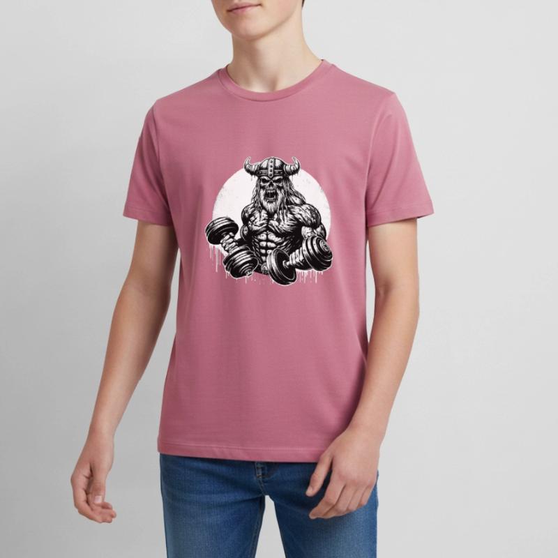 Zombie Wikinger Gym Training Teenager Premium Bio T-Shirt