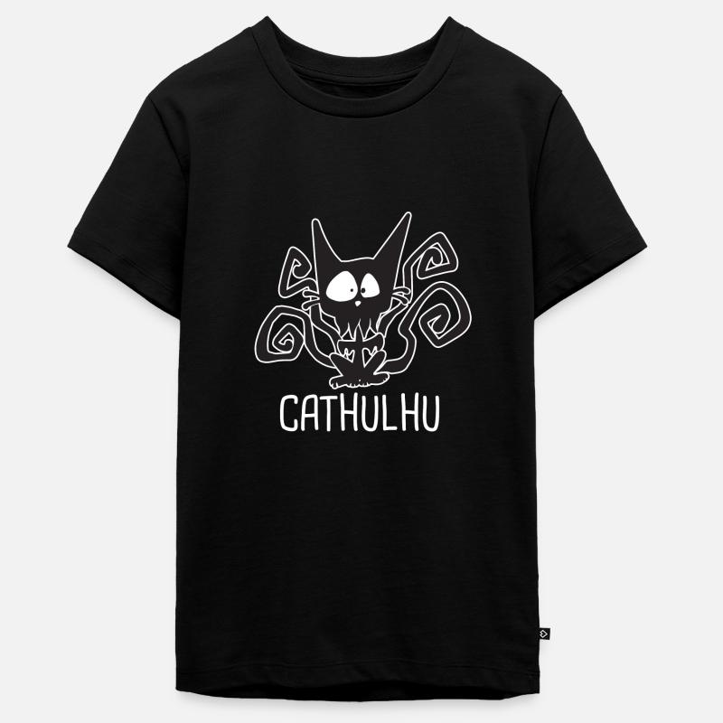 CATHULHU Lustiges Rollenspiel Katzen-RPG - Teenager Premium Bio T-Shirt - Schwarz