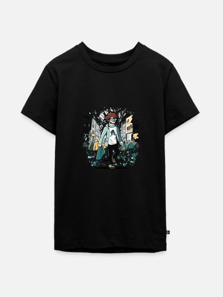 Le photographe de rue - T-shirt Premium bio Ado - noir