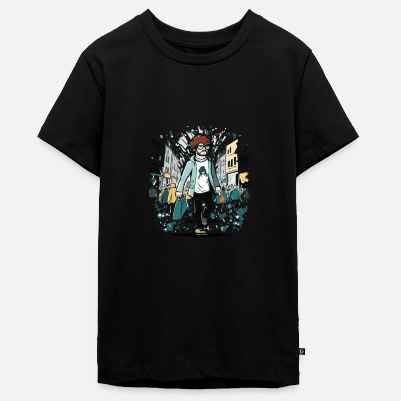 Le photographe de rue - T-shirt Premium bio Ado - noir