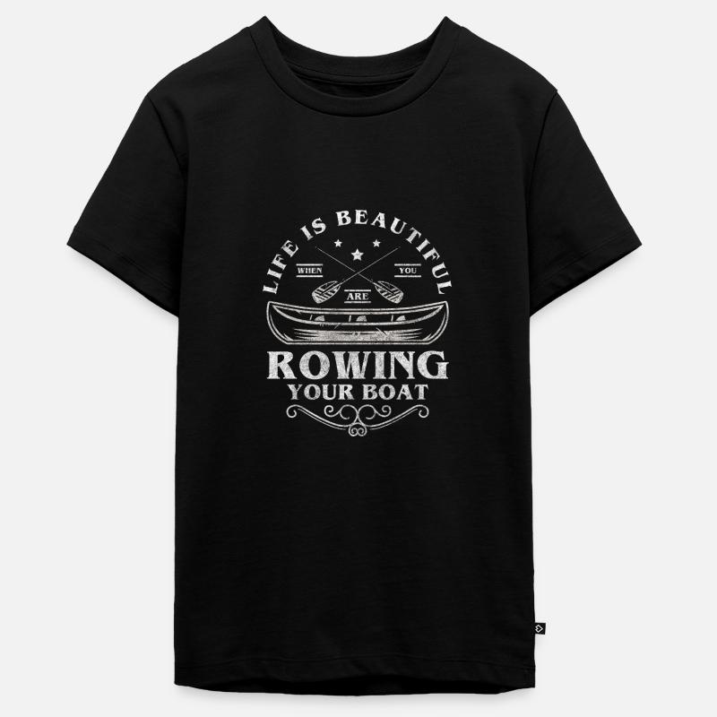 Rower, helmsman, competition, weight training - Teenager Premium Organic T-Shirt - black