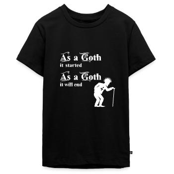 As a Goth it started - As a Goth it will end - Teenager Premium Organic T-Shirt - black - Front - AI Model Teenager Male light (155cm)