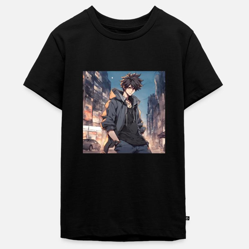Anime cute boy - T-shirt Premium bio Ado - noir